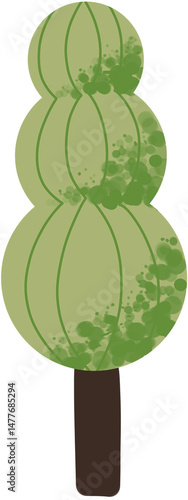 hand-drawn cartoon-style tree illustrations