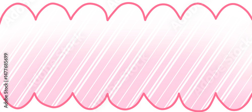 Cute Pink Pastel Frame with Diagonal Lines