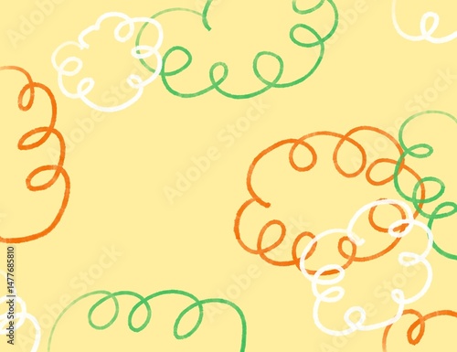 Colorful Crayon Swirl Pattern on Yellow Background