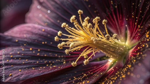 Wallpaper Mural Close-up of purple flower with yellow stamen and fine details   Torontodigital.ca