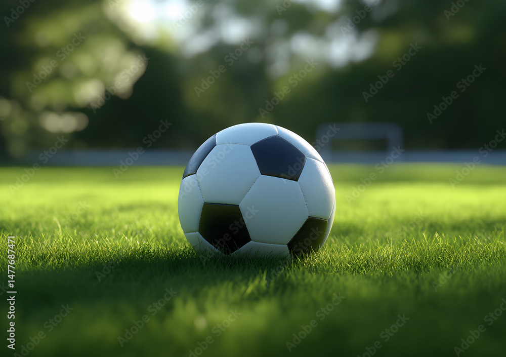 Fototapeta premium Soccer Classic on the Green Field