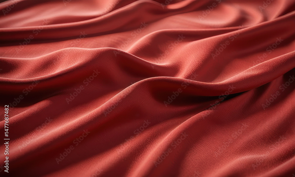 Obraz premium A close-up shot of a vibrant red cloth with intricate patterns