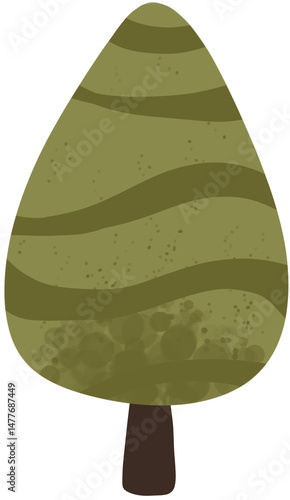 hand-drawn cartoon-style tree illustrations