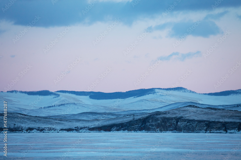 Ogoi island, Lake Baikal, winter landscape. Small sea Ogoi island, Lake Baikal, winter landscape. Small sea