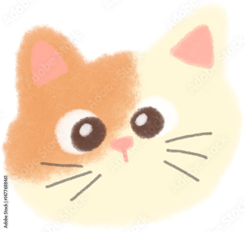 Cute Pastel Cat Character Illustration