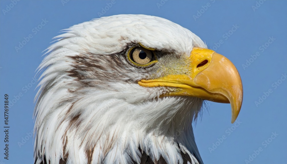 Fototapeta premium Majestic Bald Eagle Gaze Close-Up Portraying American Strength and Freedom
