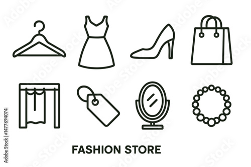 Fashion Store Icon Set for Retail Branding vector