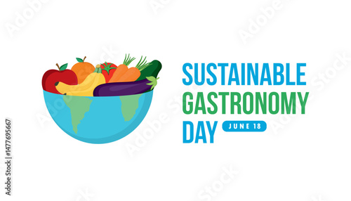 sustainable gastronomy day vector concept design