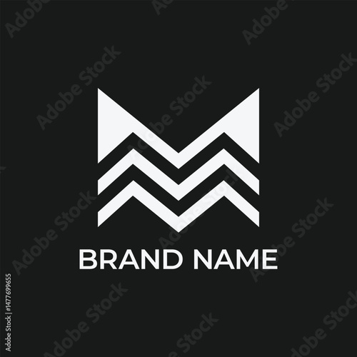 LETTER MMM geometric LOGO VECTOR