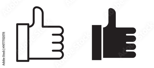 thumbs up icon in black modern and lines and solid