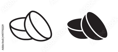 contact lenses icon in black modern and lines and solid