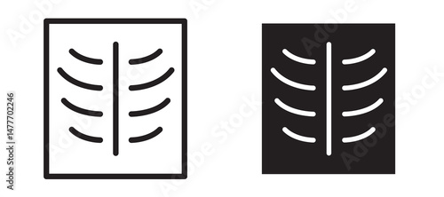 X-ray scan icon in black modern and lines and solid