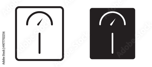 Weight scale icon in black modern and lines and solid