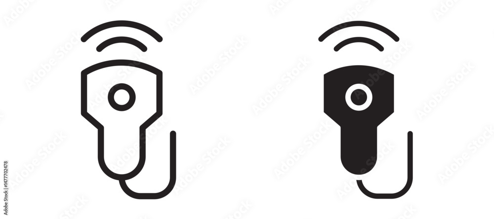 Naklejka premium Ultrasound icon in black modern and lines and solid