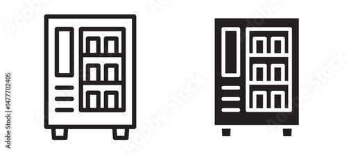 Vending machine icon in black modern and lines and solid