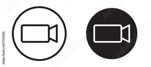 Video call icon in black modern and lines and solid