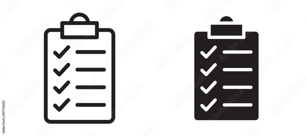 Task list icon in black modern and lines and solid Task list icon in black modern and lines and solid