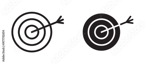 Target icon in black modern and lines and solid