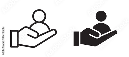 Retention icon in black modern and lines and solid