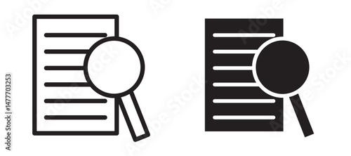 Research icon in black modern and lines and solid