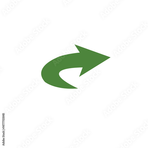 Free Download Green curved arrow pointing right direction isolated on transparent background - GFXLoad