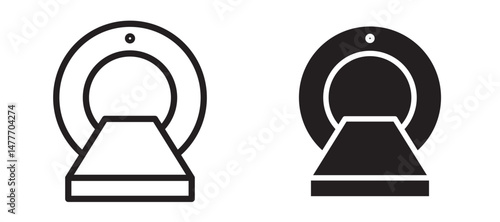 MRI icon in black modern and lines and solid