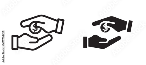 loan icon in black modern and lines and solid