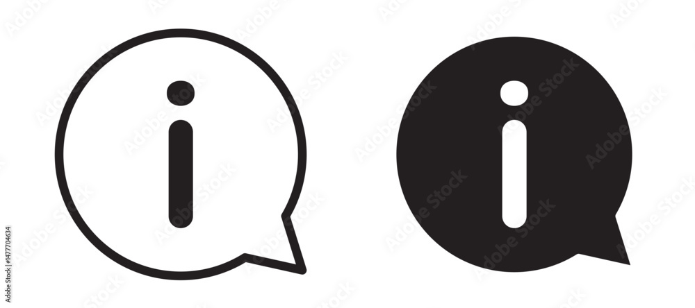 Info icon in black modern and lines and solid Info icon in black modern and lines and solid