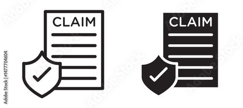 Insurance Claim icon in black modern and lines and solid