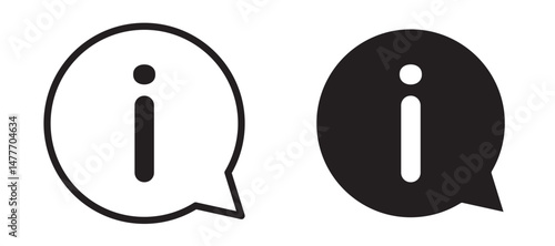 Info icon in black modern and lines and solid