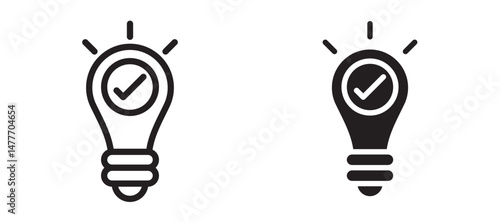 Idea icon in black modern and lines and solid