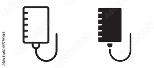 IV drip icon in black modern and lines and solid
