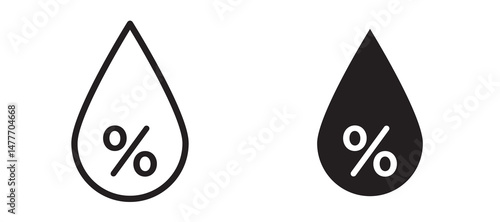 Humidity icon in black modern and lines and solid