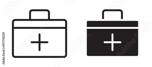 First aid icon in black modern and lines and solid