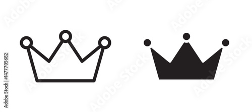 Crown icon in black modern and lines and solid