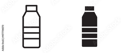 Bottle icon in black modern and lines and solid