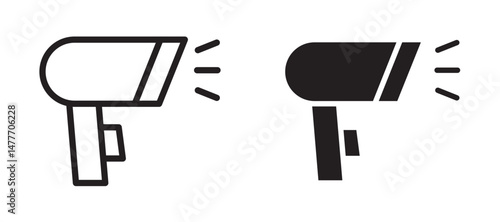 Barcode scanner icon in black modern and lines and solid