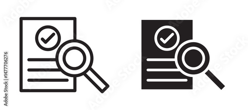 Audit icon in black modern and lines and solid