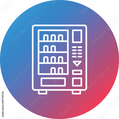 Vending Machine Line Gradient Circle Background Icon