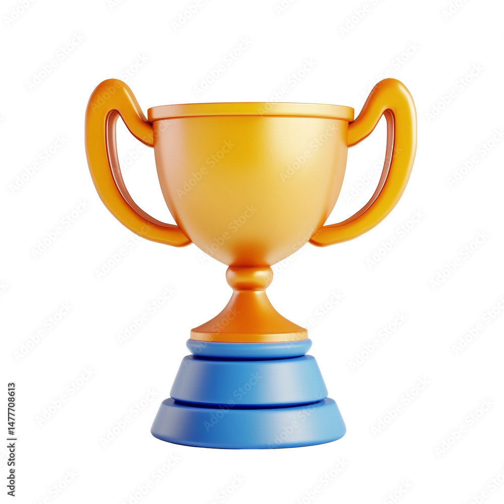 Golden trophy symbolizing victory with a layered base, showcasing achievement and recognition in vibrant colors Golden trophy symbolizing victory with a layered base, showcasing achievement and recognition in vibrant colors