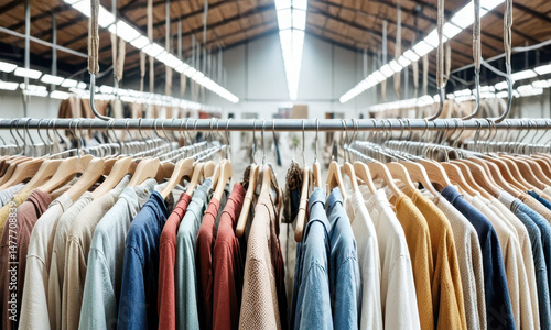 Wallpaper Mural A rack of clothes in a clothing store with various garments on display Torontodigital.ca