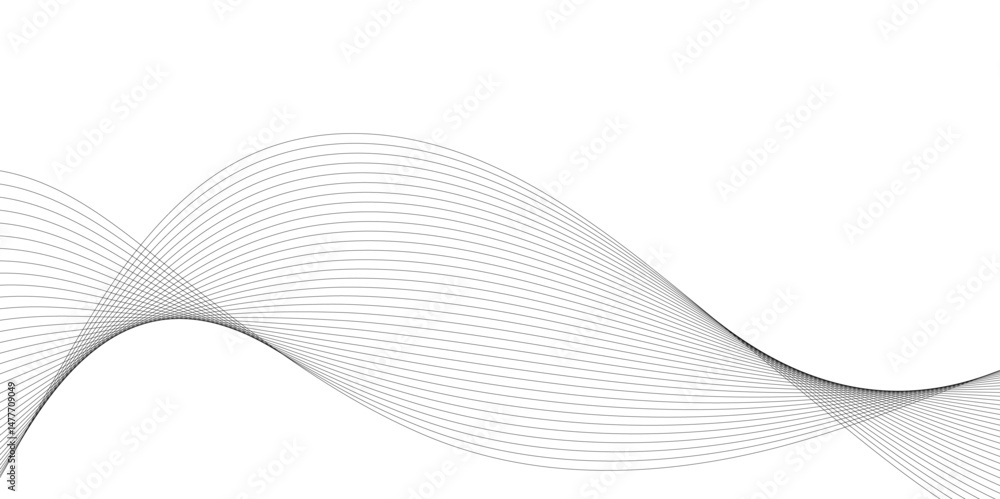 Seamless wavy curve lines on transparent background. Flowing wave future technology concept. Business, voice, sound, music, poster, banner background. Seamless wavy curve lines on transparent background. Flowing wave future technology concept. Business, voice, sound, music, poster, banner background.