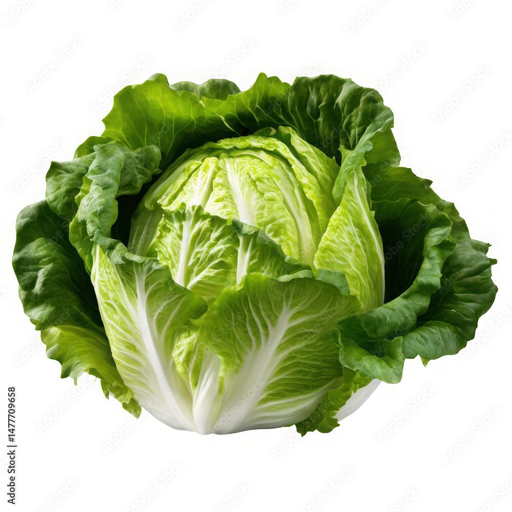 Fototapeta premium Fresh green cabbage on transparent background 
