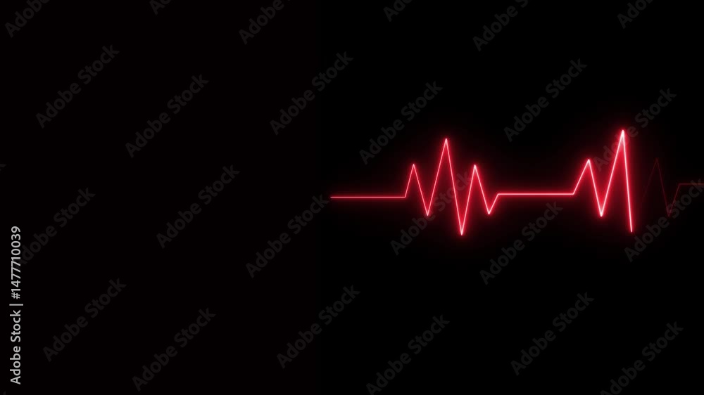 heartbeat vertical electrocardiogram pulse line animation on black background 4k heartbeat vertical electrocardiogram pulse line animation on black background 4k