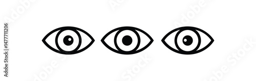 Eye icon set. Eyesight symbol. Eye icon with editable stroke