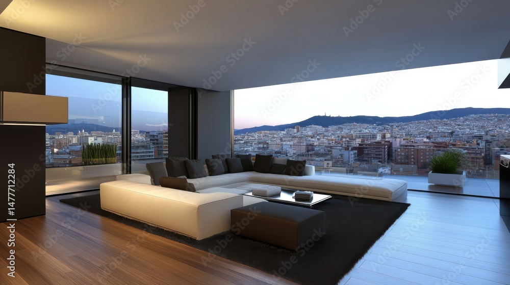 Fototapeta premium A rooftop garden on a modern apartment complex
