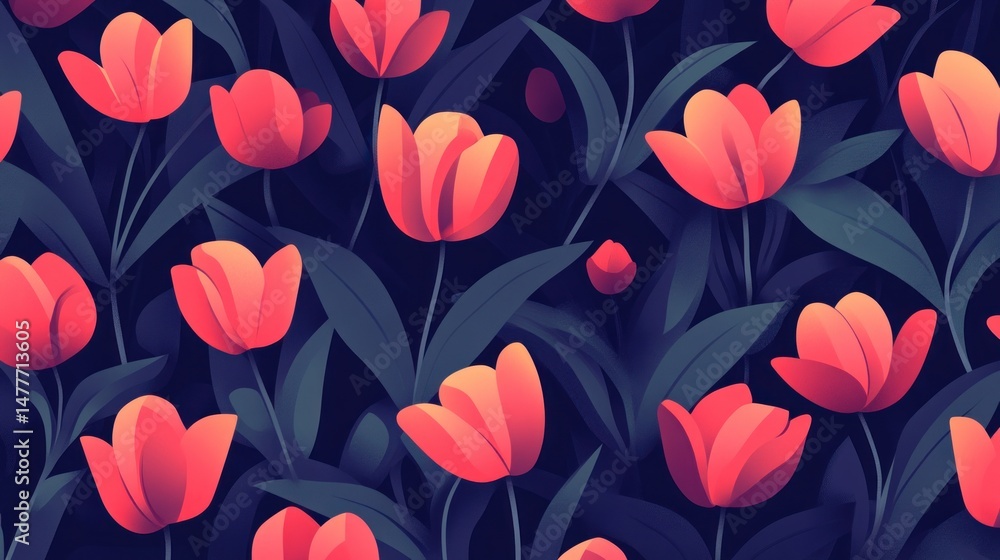 Obraz premium Vibrant Tulip Garden