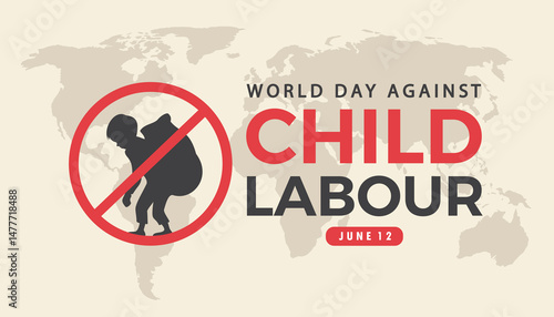 world day against child labour vector design