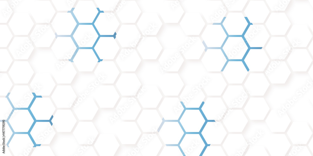 Naklejka premium Abstract seamless honeycomb hexagon background. Geometric texture white gray pattern design. 