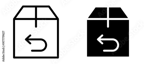 Return purchase icon in black modern and lines and solid